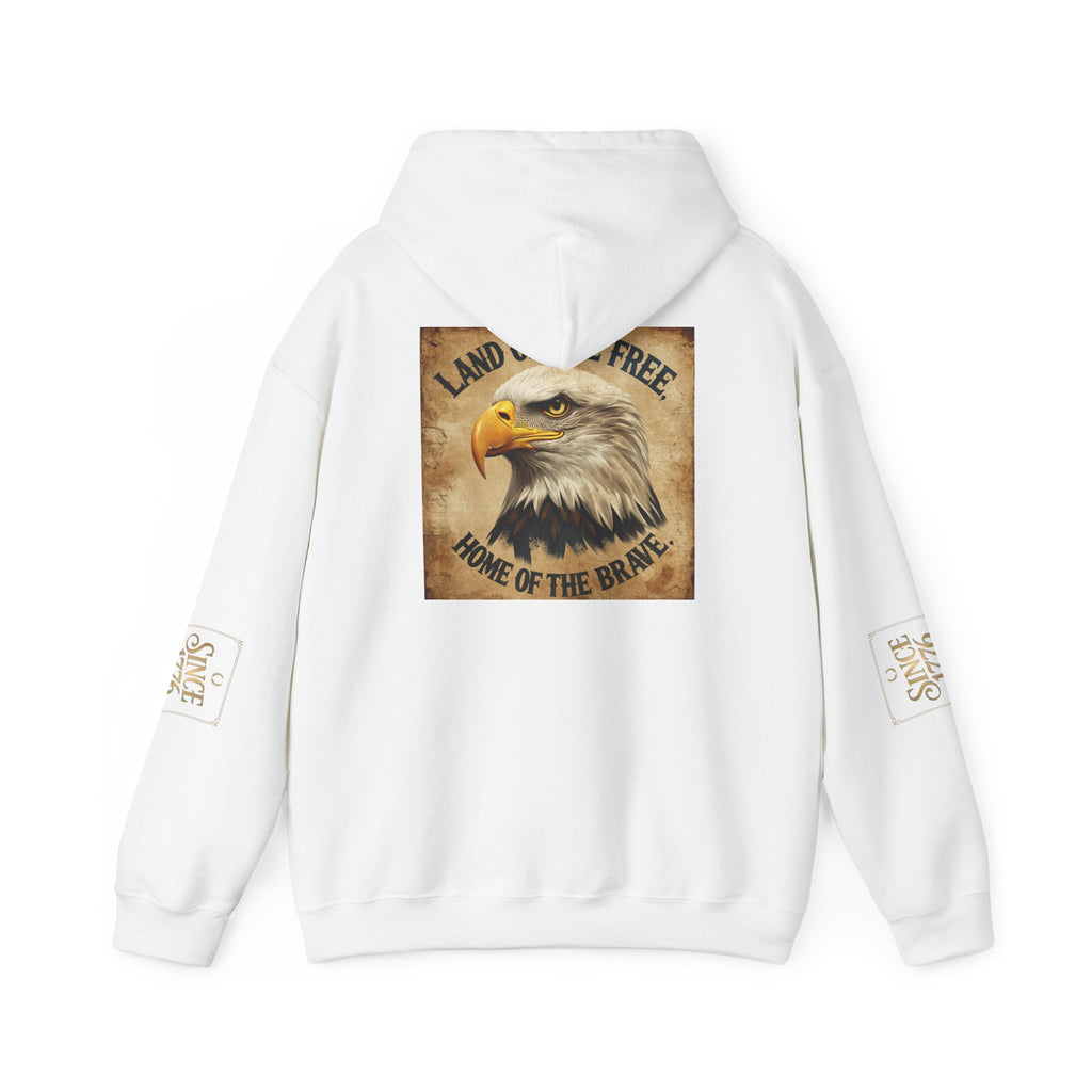 America 250 Hoodie — Land of the Free Eagle Patriotic Sweatshirt