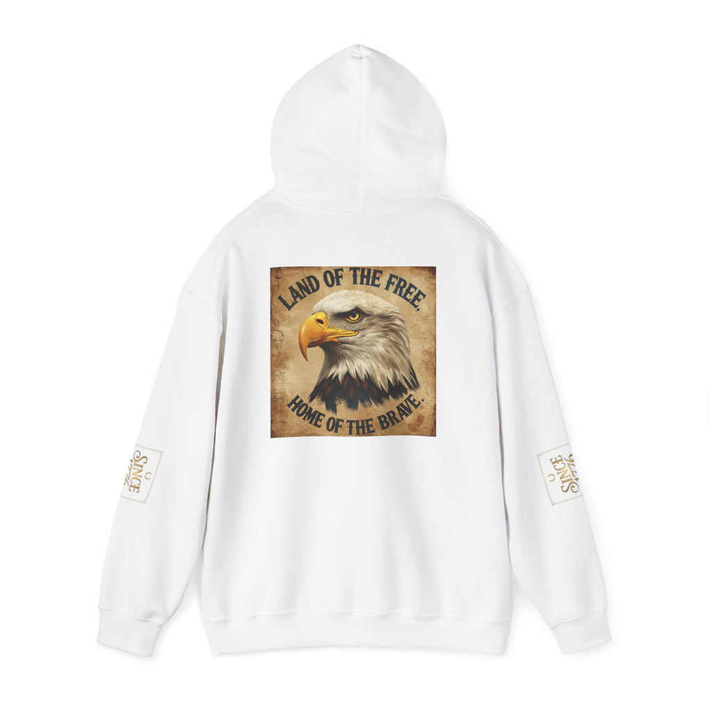 America 250 Hoodie — Land of the Free Eagle Patriotic Sweatshirt